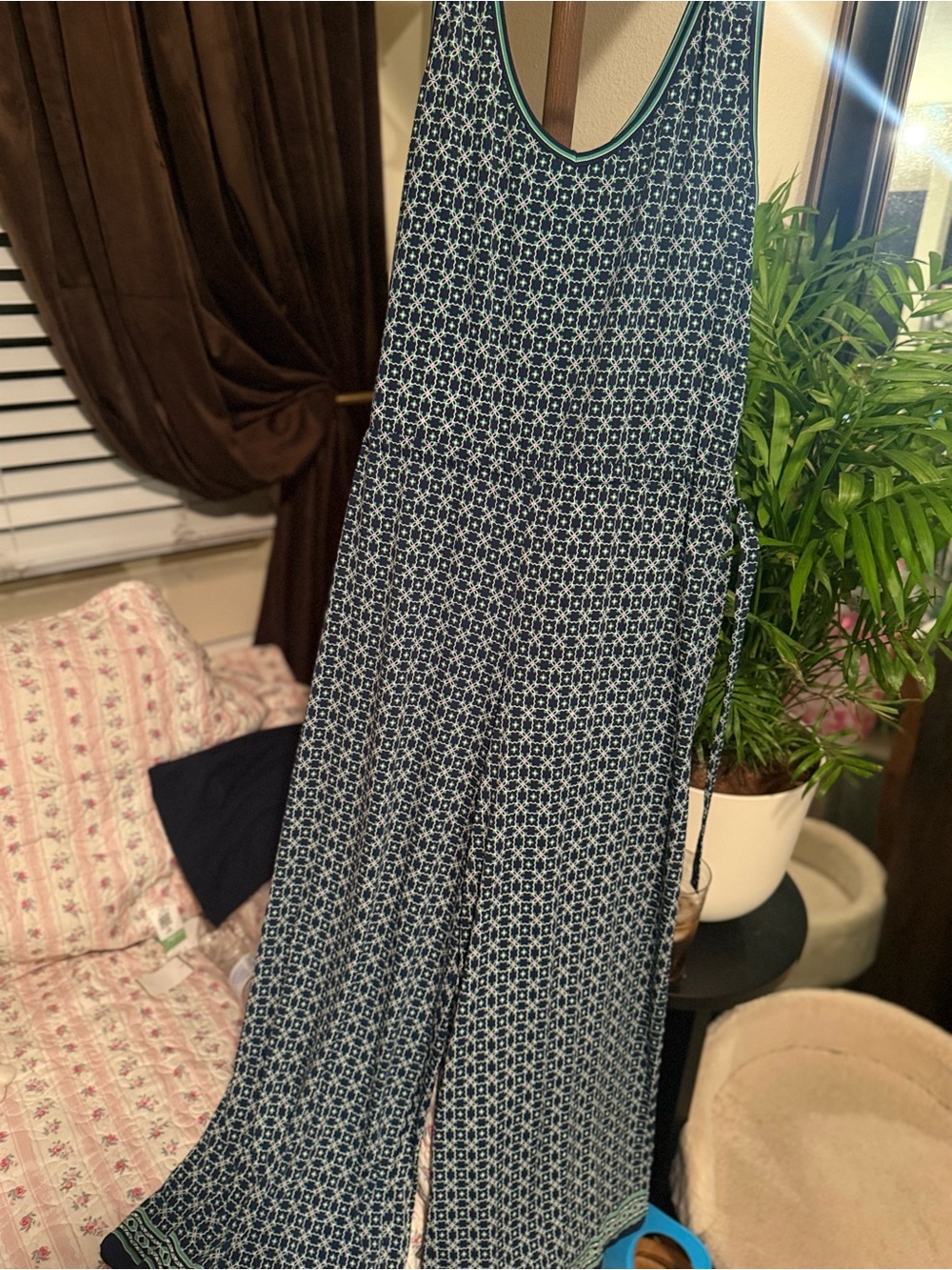 Women's Navy Printed Wrap Skirt